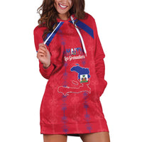 Custom Haiti Football Hoodie Dress Les Grenadiers Veve Vodou Red - Wonder Print Shop