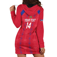 Custom Haiti Football Hoodie Dress Les Grenadiers Veve Vodou Red - Wonder Print Shop