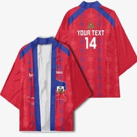 Custom Haiti Football Kimono Les Grenadiers Veve Vodou Red - Wonder Print Shop