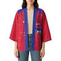 Custom Haiti Football Kimono Les Grenadiers Veve Vodou Red - Wonder Print Shop