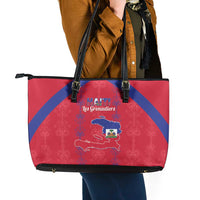 Haiti Football Leather Tote Bag Les Grenadiers Veve Vodou Red - Wonder Print Shop