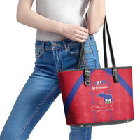 Haiti Football Leather Tote Bag Les Grenadiers Veve Vodou Red - Wonder Print Shop