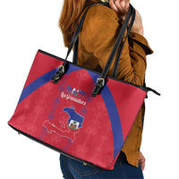 Haiti Football Leather Tote Bag Les Grenadiers Veve Vodou Red - Wonder Print Shop