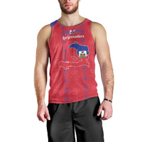 Custom Haiti Football Men Tank Top Les Grenadiers Veve Vodou Red - Wonder Print Shop