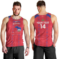 Custom Haiti Football Men Tank Top Les Grenadiers Veve Vodou Red - Wonder Print Shop