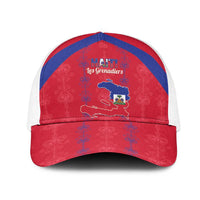 Haiti Football Mesh Trucker Cap Les Grenadiers Veve Vodou Red - Wonder Print Shop