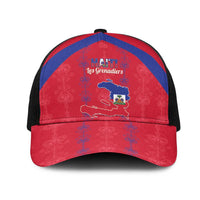 Haiti Football Mesh Trucker Cap Les Grenadiers Veve Vodou Red - Wonder Print Shop