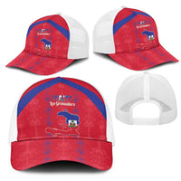 Haiti Football Mesh Trucker Cap Les Grenadiers Veve Vodou Red - Wonder Print Shop