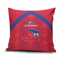 Haiti Football Pillow Cover Les Grenadiers Veve Vodou Red - Wonder Print Shop