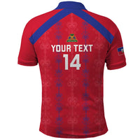 Custom Haiti Football Polo Shirt Les Grenadiers Veve Vodou Red - Wonder Print Shop
