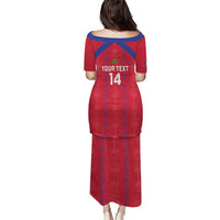 Custom Haiti Football Puletasi Les Grenadiers Veve Vodou Red - Wonder Print Shop