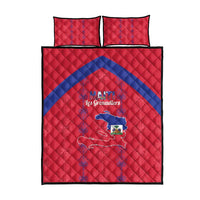 Haiti Football Quilt Bed Set Les Grenadiers Veve Vodou Red - Wonder Print Shop