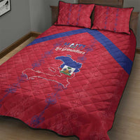 Haiti Football Quilt Bed Set Les Grenadiers Veve Vodou Red - Wonder Print Shop