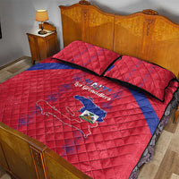 Haiti Football Quilt Bed Set Les Grenadiers Veve Vodou Red - Wonder Print Shop
