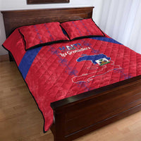 Haiti Football Quilt Bed Set Les Grenadiers Veve Vodou Red - Wonder Print Shop