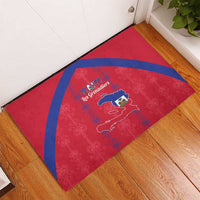Haiti Football Rubber Doormat Les Grenadiers Veve Vodou Red - Wonder Print Shop