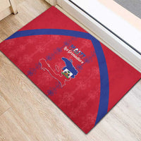 Haiti Football Rubber Doormat Les Grenadiers Veve Vodou Red - Wonder Print Shop