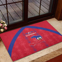 Haiti Football Rubber Doormat Les Grenadiers Veve Vodou Red - Wonder Print Shop