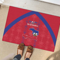 Haiti Football Rubber Doormat Les Grenadiers Veve Vodou Red - Wonder Print Shop