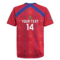 Custom Haiti Football Rugby Jersey Les Grenadiers Veve Vodou Red - Wonder Print Shop