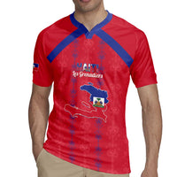 Custom Haiti Football Rugby Jersey Les Grenadiers Veve Vodou Red - Wonder Print Shop
