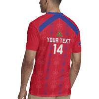 Custom Haiti Football Rugby Jersey Les Grenadiers Veve Vodou Red - Wonder Print Shop