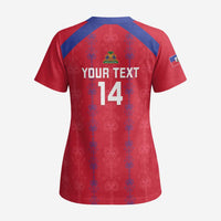 Custom Haiti Football Scrub Top Les Grenadiers Veve Vodou Red - Wonder Print Shop