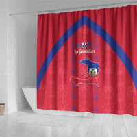 Haiti Football Shower Curtain Les Grenadiers Veve Vodou Red - Wonder Print Shop