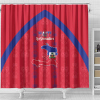 Haiti Football Shower Curtain Les Grenadiers Veve Vodou Red - Wonder Print Shop