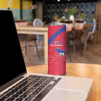 Custom Haiti Football Skinny Tumbler Les Grenadiers Veve Vodou Red - Wonder Print Shop