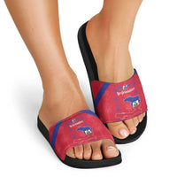 Haiti Football Slide Sandals Les Grenadiers Veve Vodou Red - Wonder Print Shop