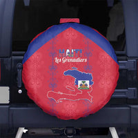 Haiti Football Spare Tire Cover Les Grenadiers Veve Vodou Red - Wonder Print Shop