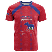 Custom Haiti Football T Shirt Les Grenadiers Veve Vodou Red - Wonder Print Shop