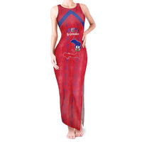 Custom Haiti Football Tank Maxi Dress Les Grenadiers Veve Vodou Red - Wonder Print Shop