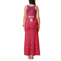 Custom Haiti Football Tank Maxi Dress Les Grenadiers Veve Vodou Red - Wonder Print Shop