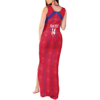 Custom Haiti Football Tank Maxi Dress Les Grenadiers Veve Vodou Red - Wonder Print Shop