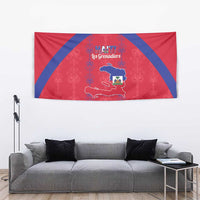 Haiti Football Tapestry Les Grenadiers Veve Vodou Red - Wonder Print Shop
