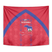 Haiti Football Tapestry Les Grenadiers Veve Vodou Red - Wonder Print Shop