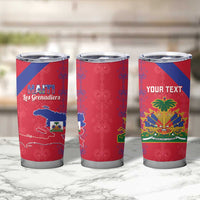 Custom Haiti Football Tumbler Cup Les Grenadiers Veve Vodou Red - Wonder Print Shop