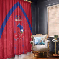 Haiti Football Window Curtain Les Grenadiers Veve Vodou Red - Wonder Print Shop