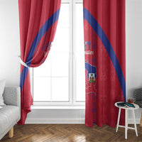 Haiti Football Window Curtain Les Grenadiers Veve Vodou Red - Wonder Print Shop
