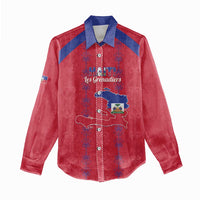 Custom Haiti Football Women Casual Shirt Les Grenadiers Veve Vodou Red - Wonder Print Shop