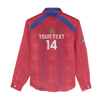 Custom Haiti Football Women Casual Shirt Les Grenadiers Veve Vodou Red - Wonder Print Shop