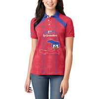 Custom Haiti Football Women Polo Shirt Les Grenadiers Veve Vodou Red - Wonder Print Shop