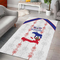 Haiti Football Area Rug Les Grenadiers Veve Vodou White - Wonder Print Shop