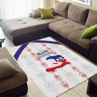 Haiti Football Area Rug Les Grenadiers Veve Vodou White - Wonder Print Shop