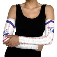 Custom Haiti Football Arm Sleeves Les Grenadiers Veve Vodou White - Wonder Print Shop