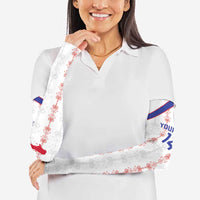 Custom Haiti Football Arm Sleeves Les Grenadiers Veve Vodou White - Wonder Print Shop