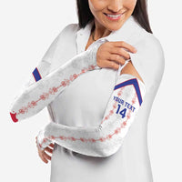Custom Haiti Football Arm Sleeves Les Grenadiers Veve Vodou White - Wonder Print Shop