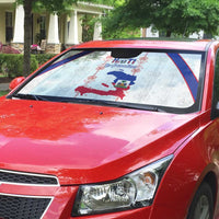 Haiti Football Auto Sun Shade Les Grenadiers Veve Vodou White - Wonder Print Shop